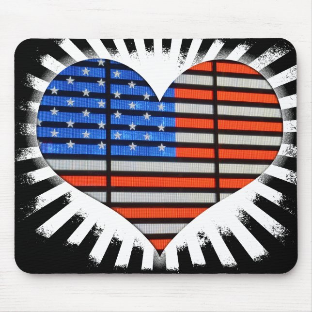 Mousepad Patriot Heart American Flag (Frente)
