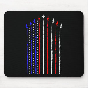 Mousepad Patriot Julho 4º Voo Jets Avião Usa Flag Ki