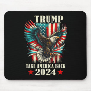 Mousepad Patriotic Eagle Usa Flag Trump 2024 Take America B