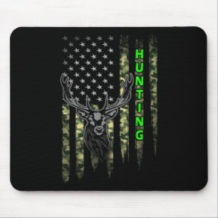 Mousepad Patriotic Whitetail Buck Deer Hunting American Cam