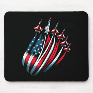 Mousepad Patriótica USA Flag Fighter Jets Boys 4 de julho