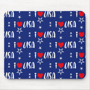 MOUSEPAD PATRIÓTICO VERMELHO AZUL EU AMO OS EUA