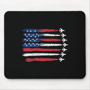 Mousepad Patriótico Vermelho Branco Azul Usa Bandeira Jatos