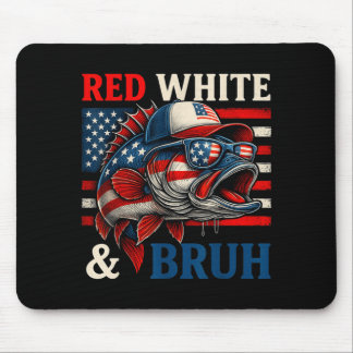 Mousepad Patriótico Vermelho Branco Bruh América Pescaria 4