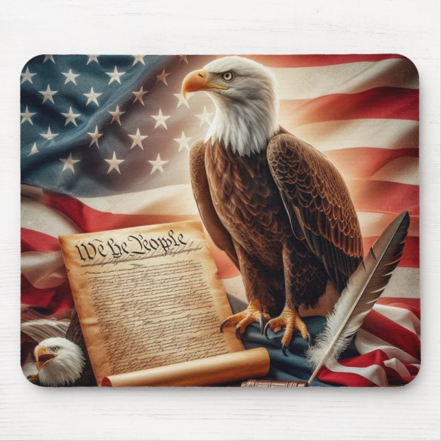 Mousepad Patriotismo Americano da Águia Bald (Frente)