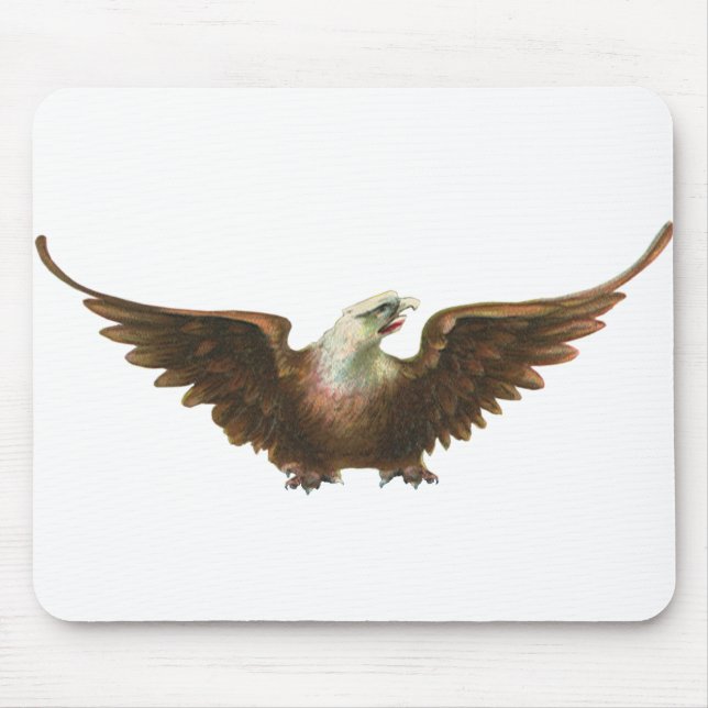 Mousepad Patriotismo Vintage Águia Americana Voadora (Frente)