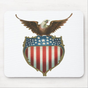 Mousepad Patriotismo Vintage, Águia Orgulhosa sobre a Bande