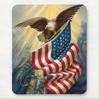 Mousepad Patriotismo Vintage, Águia Patriótica Bandeira Ame