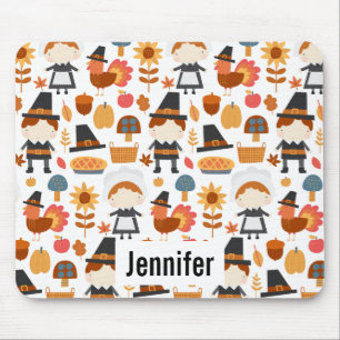 Mousepad Patterno de Colheita de Peregrinos de Ação de Graç