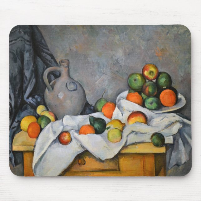 Mousepad Paul Cezanne - Cortina, Jug e Fruta Bowl (Frente)