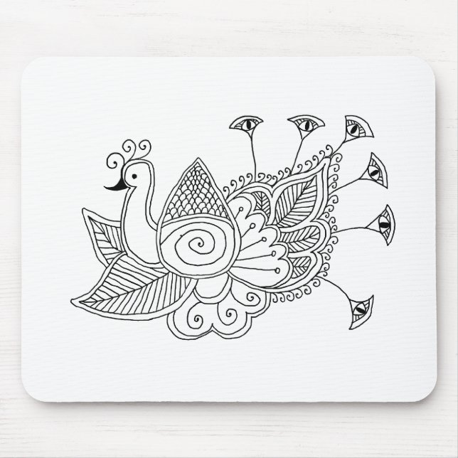 Mousepad Pavão de Mehendi (Frente)
