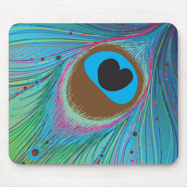 Mousepad Pavão de plano de fundo (Frente)