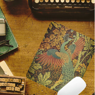 Mousepad Pavão e geleia floral vitoriana