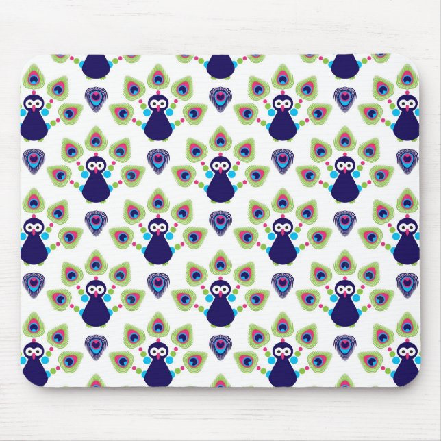 Mousepad pavão exótico retro de india (Frente)