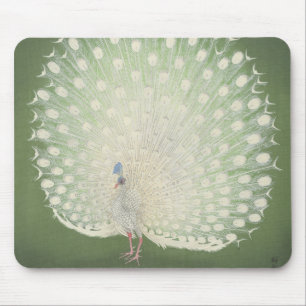 Mousepad Pavão japonês das belas artes do vintage