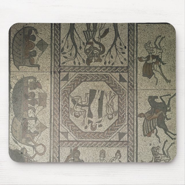 Mousepad Pavimento de mosaico da casa de campo romana no (Frente)