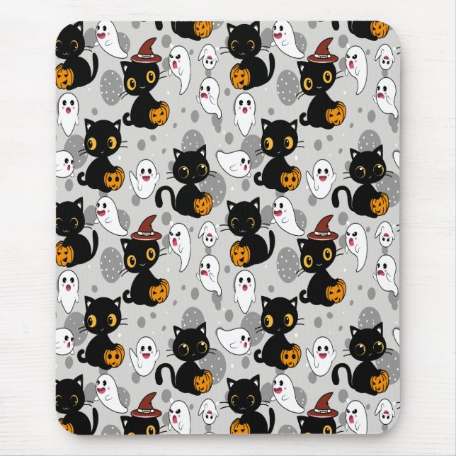 Mousepad Paws de Abóbora Fantasma Spooky (Frente)
