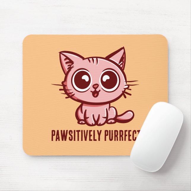 Mousepad Pawsitively Purfect, linda Ganga Kitten (Com mouse)