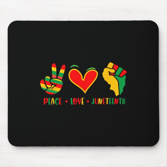 Mousepad Paz Amor 1865 Dia da Independência Negro (Frente)