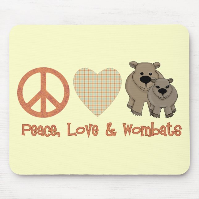 Mousepad Paz, Amor &amp; Wombats (Frente)