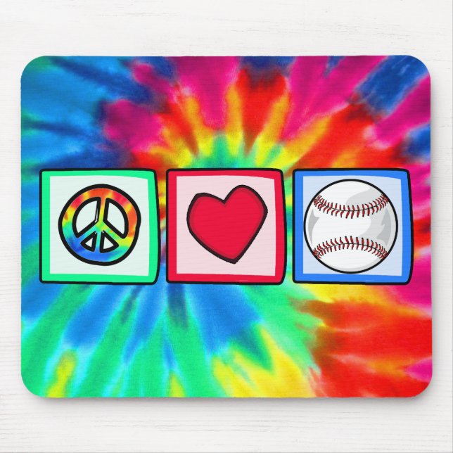 Mousepad Paz, amor, basebol (Frente)