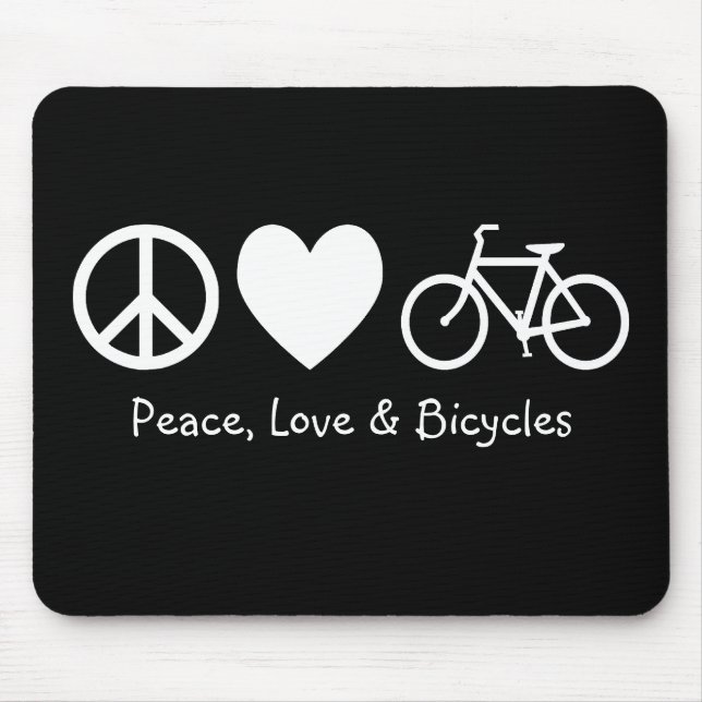 Mousepad Paz, Amor & Bicicletas (Frente)