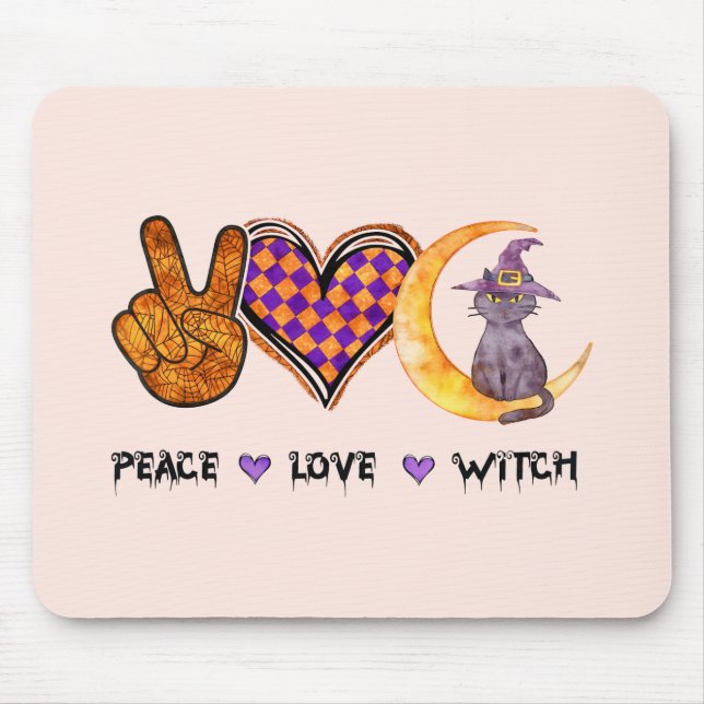 Mousepad Paz, Amor, Bruxa (Frente)