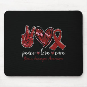 Mousepad Paz amor cura Aneurisma Cerebral Mês de Consciênci