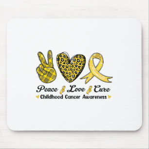 Mousepad Paz Amor Cura Câncer Infantil Conscientização Leop