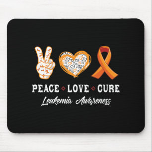 Mousepad Paz Amor cura Leuemia consciência homens mulheres 