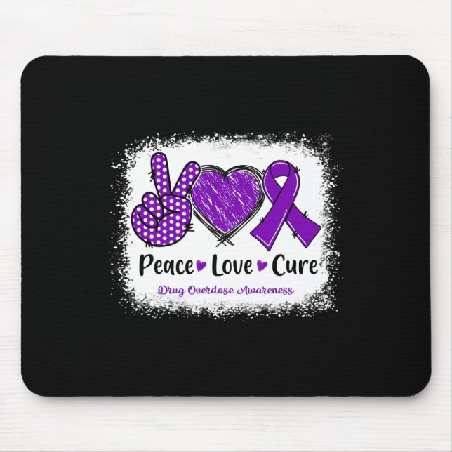 Mousepad Paz Amor Cura Sobredosagem de Drogas Sensibilizaçã (Frente)