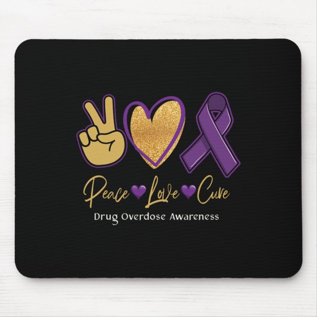 Mousepad Paz Amor Cura Sobredosagem Roxa 1 (Frente)