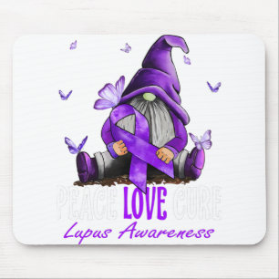 Mousepad Paz Amor Curva Sensibilização Lupus Fita Roxa