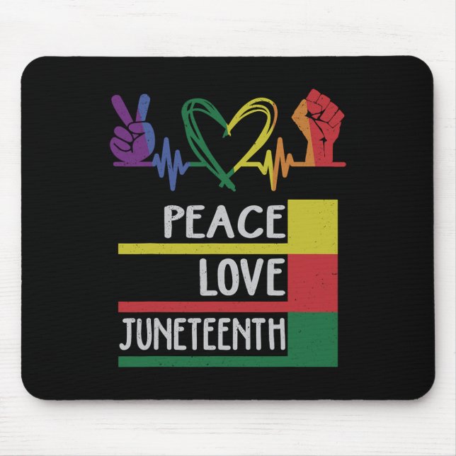 Mousepad Paz Amor Décima Sexta Rapariga Negra Rainha Mulher (Frente)