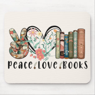 Mousepad Paz, Amor e Livros