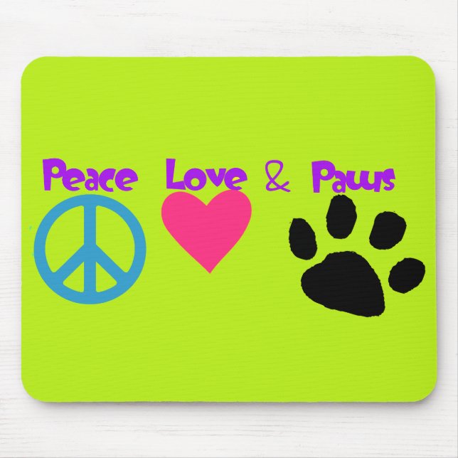 Mousepad Paz, amor e patas (Frente)