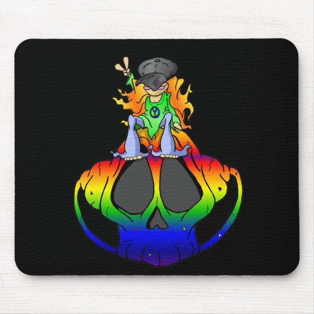 Mousepad Paz, amor e rocha & rolo (Frente)