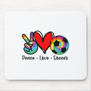 Mousepad Paz Amor Futebol Desenho Tie Dye Mulheres Meninas
