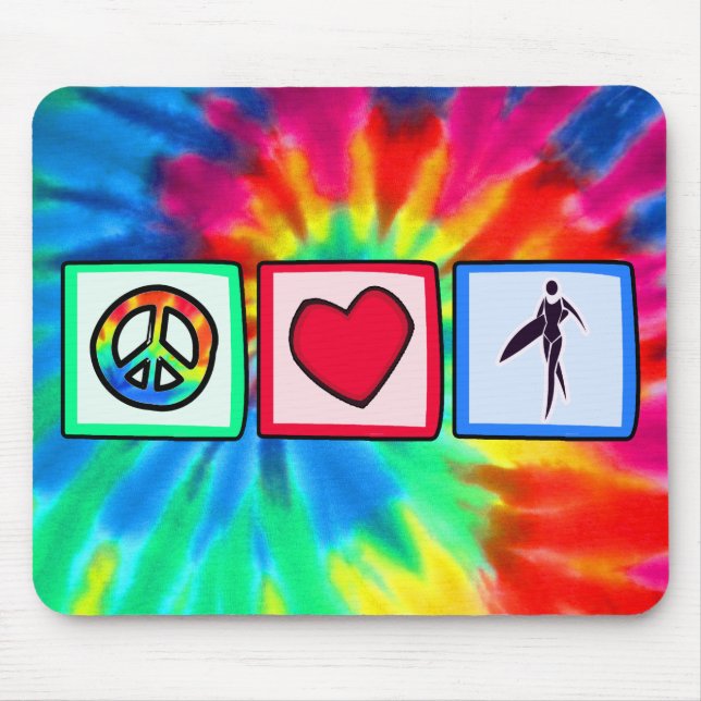 Mousepad Paz, amor, meninas do surfista (Frente)