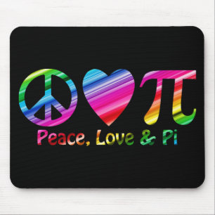 Mousepad Paz, Amor, Pi Rainbow