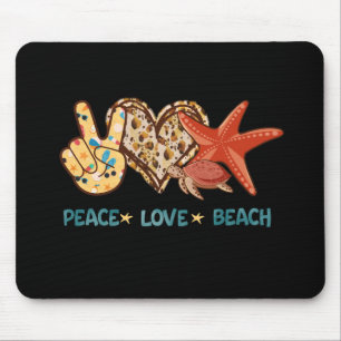 Mousepad Paz, Amor, Praia Víblias de Verão Vintage