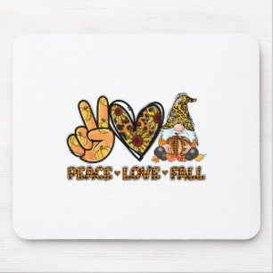 Mousepad Paz Amor Queda Gnomo Autumn Lover Pumpkins Ha