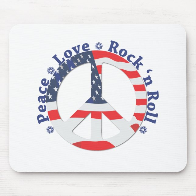 Mousepad Paz, amor, rolo da rocha n (Frente)