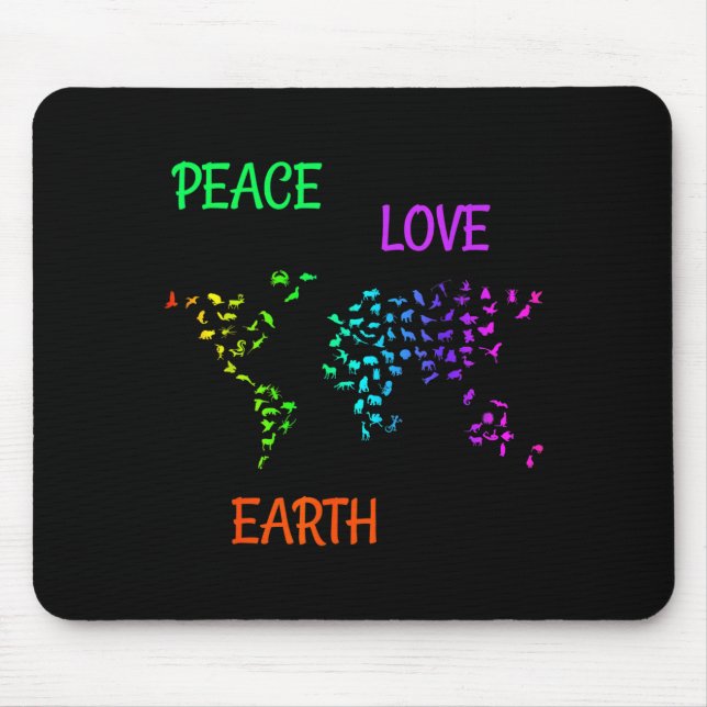 Mousepad Paz Amor Terra Planeta Verde Natureza Proteger Ter (Frente)