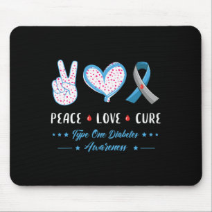 Mousepad Paz Amor Tipo Um Diabetes Sensibilização Homens Mu