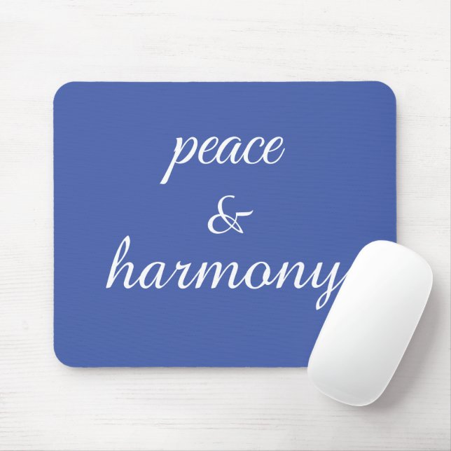 Mousepad Paz e Harmonia em Azul e Branco (Com mouse)