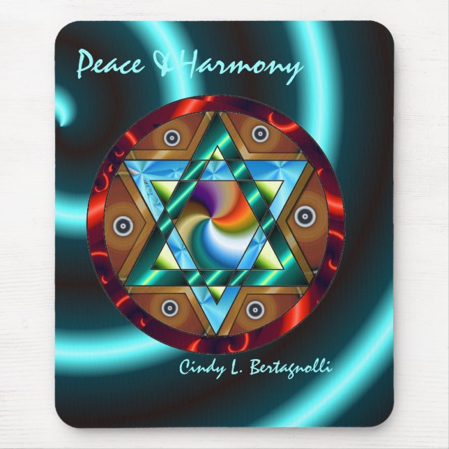 Mousepad Paz & harmonia da estrela de David (Frente)