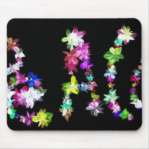 Mousepad "PAZ" na Impressão de Arte das Flores