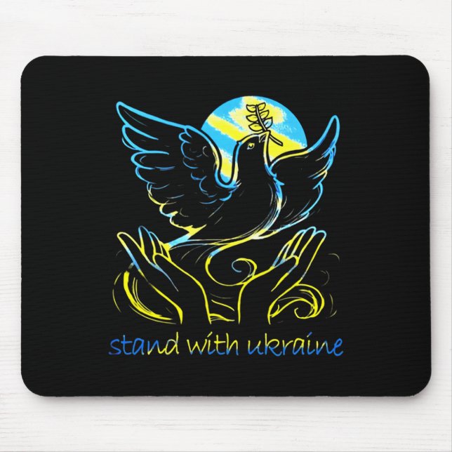 Mousepad Paz Na Pomba Da Ucrânia. Fique Com A Ucrânia. Apoi (Frente)