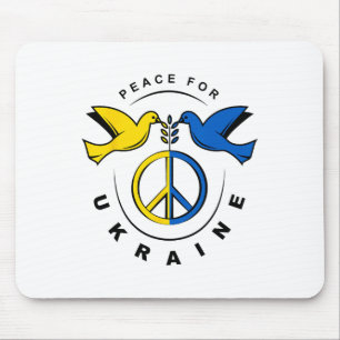 Mousepad Paz Para a Ucrânia Pombo Bandeira da Ucrânia Eu Es